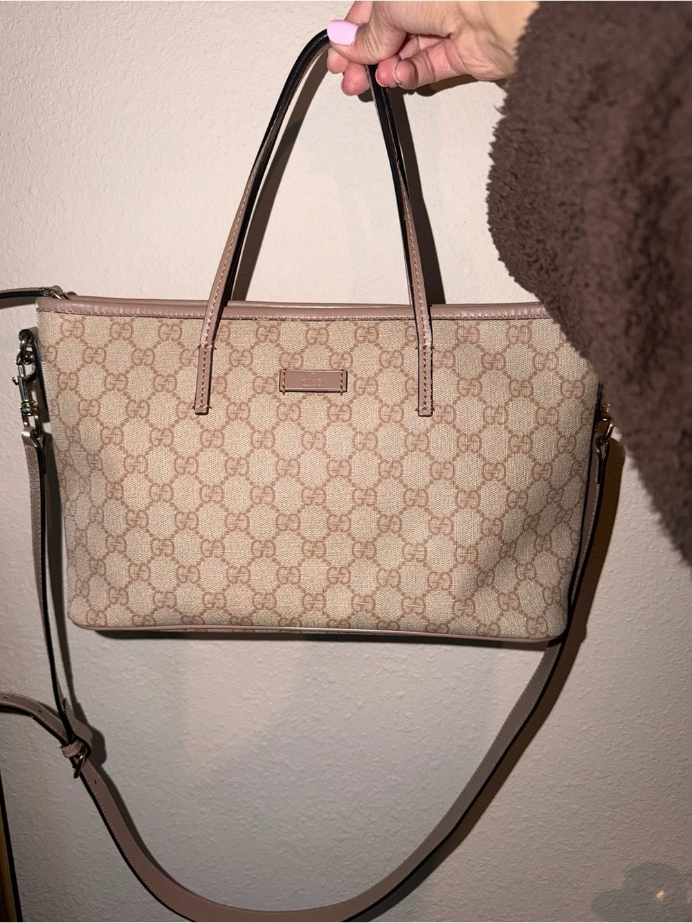 Gucci Beige/Pink GG Monogram Tote